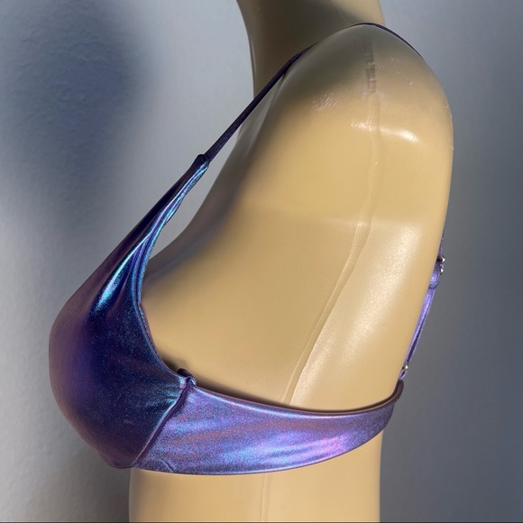 🦋M Blue/Purple Holographic Metallic Bikini Top 🦋 - Picture 11 of 13